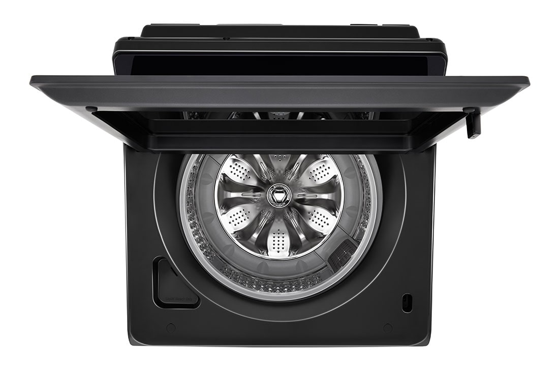 LG Lavadora LG Carga Superior AI DD™ (Inteligencia Artificial) TurboWash™ con Perilla + Panel LED táctil 23kg - Color Negro Ónix - WT23OBTX6 AI DD™, interior shot featuring Top Loading Washing Machine, WT23OBTX6, thumbnail 8