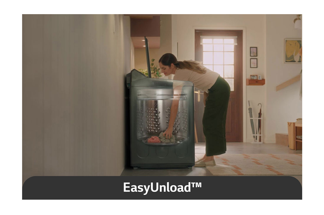 LG Lavadora LG Carga Superior AI DD™ (Inteligencia Artificial) TurboWash 3D™ con Panel LCD + LED 28kg - Color Grafito, USP image for the EasyUnload™, WT28EGTX6, thumbnail 5