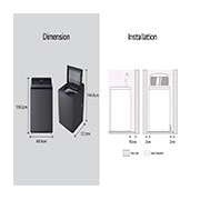LG Lavadora LG Carga Superior AI DD™ (Inteligencia Artificial) TurboWash 3D™ con Panel LCD + LED 28kg - Color Grafito, image for dimension and installation of LG Top Loading Washing Machine, WT28EGTX6, thumbnail 7