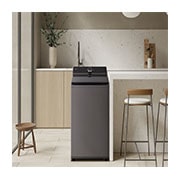 LG Lavadora LG Carga Superior AI DD™ (Inteligencia Artificial) TurboWash 3D™ con Panel LCD + LED 28kg - Color Grafito, interior shot featuring Top Loading Washing Machine, WT28EGTX6, thumbnail 8