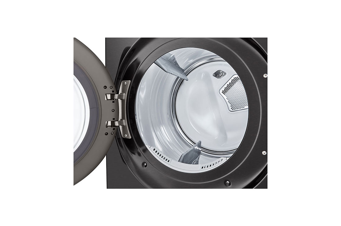 LG Secadora de Carga Frontal – DF74BFXS6B – 22 kg – Acero Negro– ThinQ, Drum open view, DF74BFXS6BE, thumbnail 8