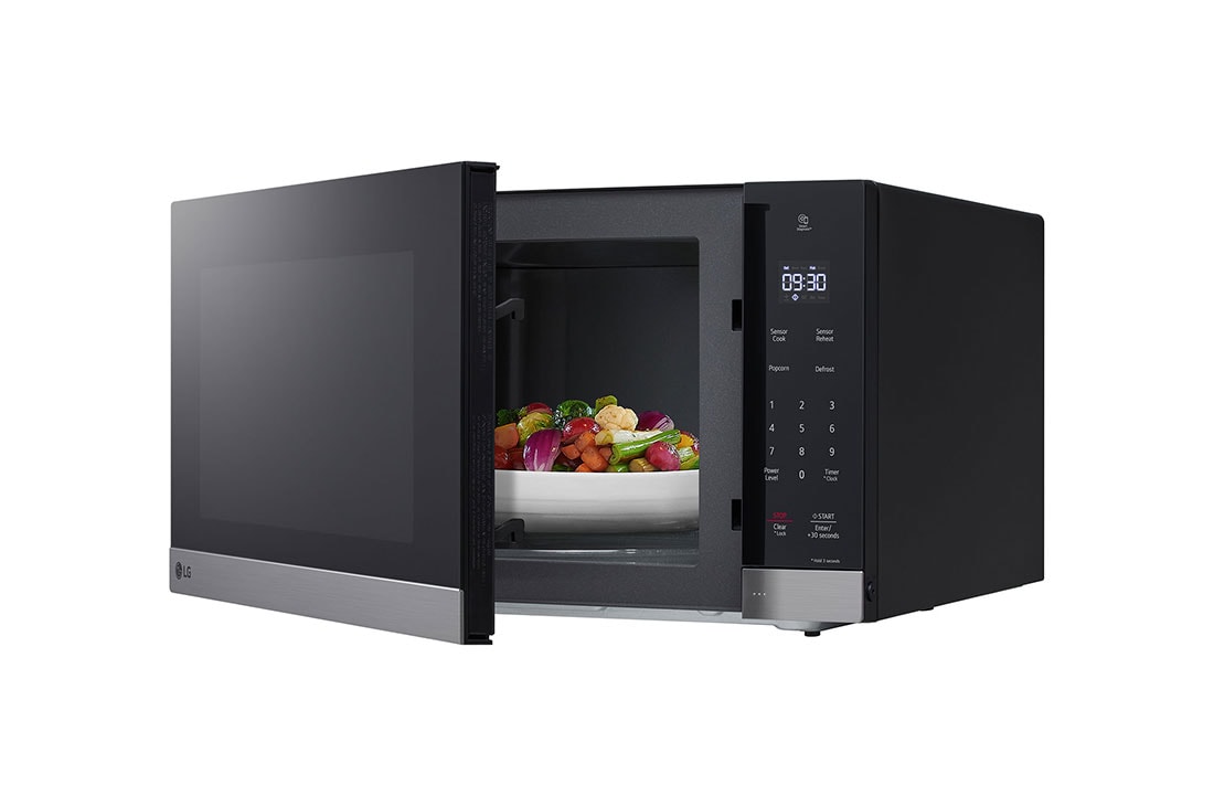 LG Microondas NeoChef™ Slim, side view door open, MSER1590S, thumbnail 10