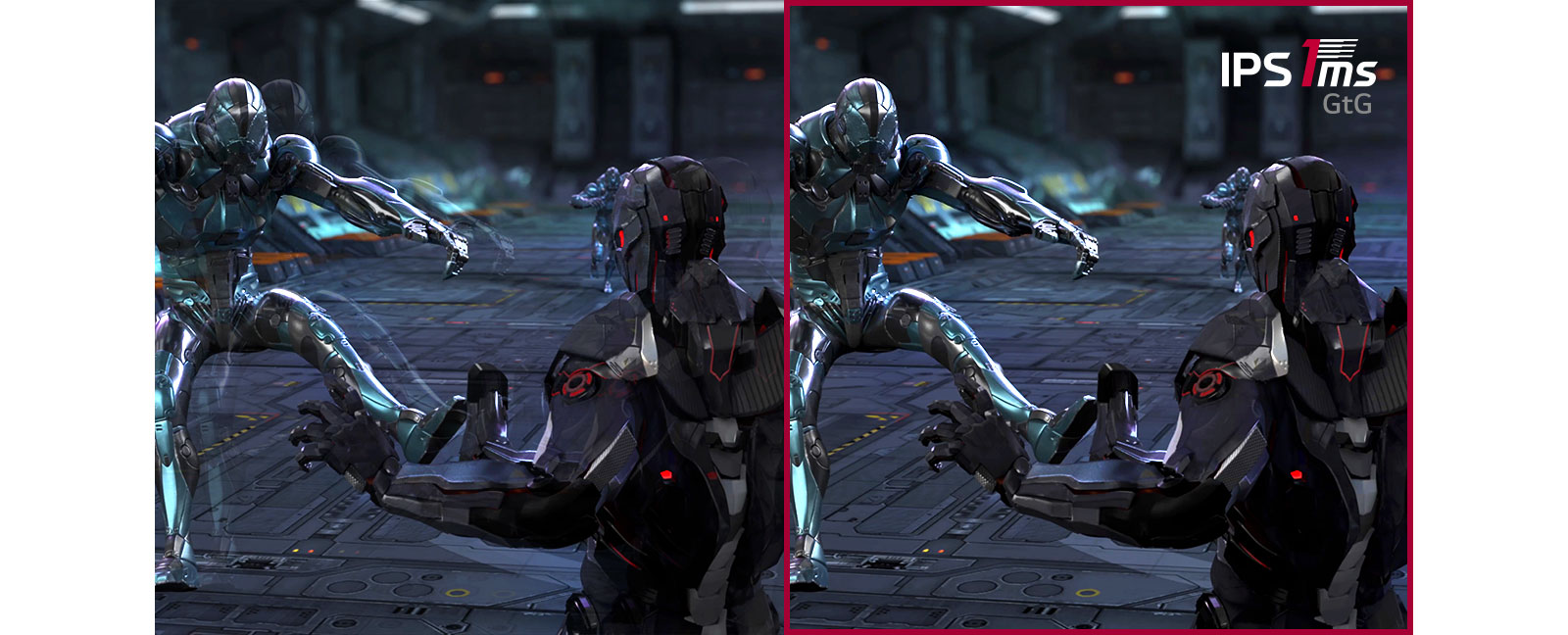 Comparación de imágenes residuales con IPS 5ms e IPS 1ms.