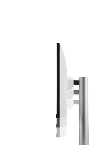 The monitor offering height adjustment.