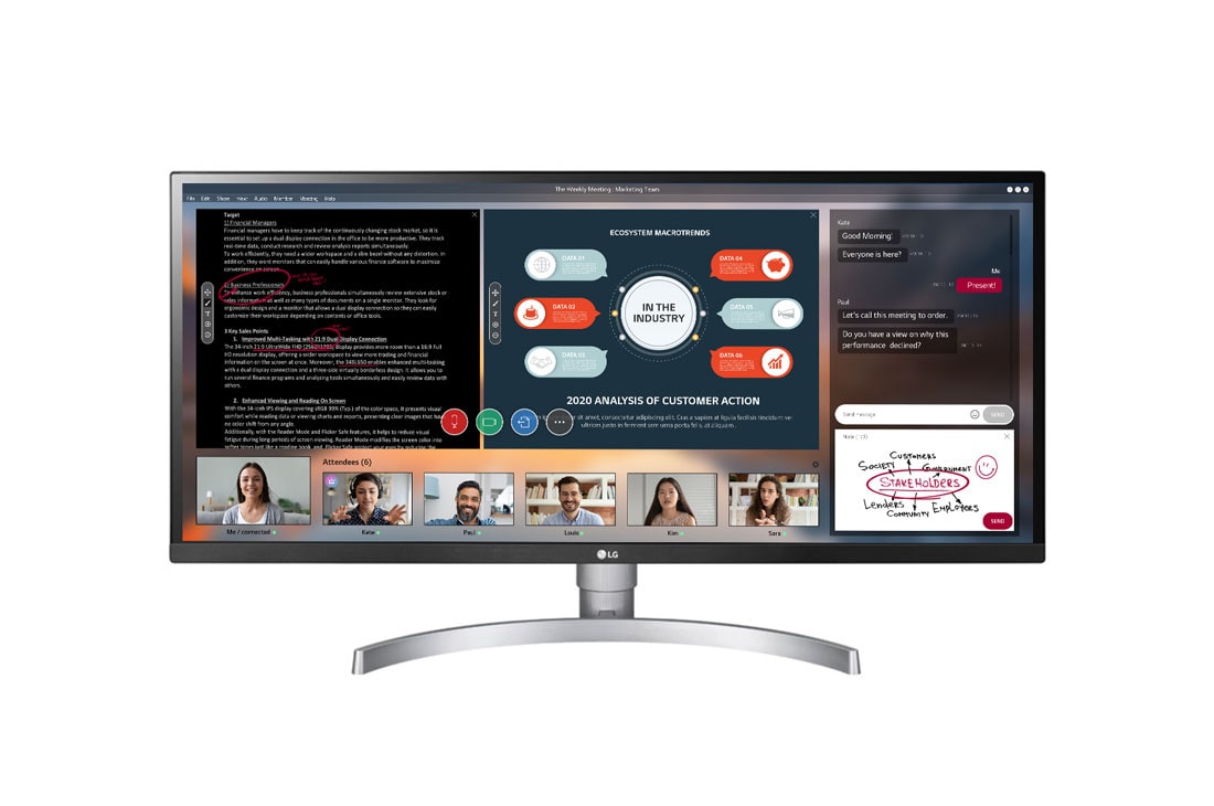 LG Monitor LED IPS Full HD UltraWide® Class 21:9 34'' con HDR 10 y Resolución 2560 x 1080, 34WK650-W