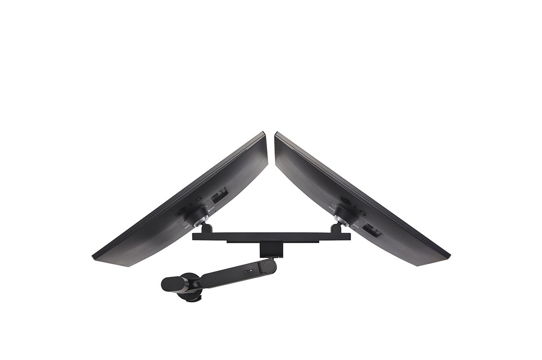 LG Monitor Ergo Dual QHD de 27 pulgadas con conexión en cadena, vista en perspectiva trasera: un monitor inclinado -25 grados y otro monitor inclinado 25 grados, 27QP88D-B, thumbnail 15