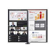 LG Monitor Ergo Dual QHD de 27 pulgadas con conexión en cadena, Vista frontal con módulo Pivot, 27QP88D-B, thumbnail 3