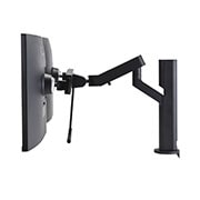 LG Monitor Ergo Dual QHD de 27 pulgadas con conexión en cadena, vista lateral con la altura del monitor ajustada hacia abajo, 27QP88D-B, thumbnail 7