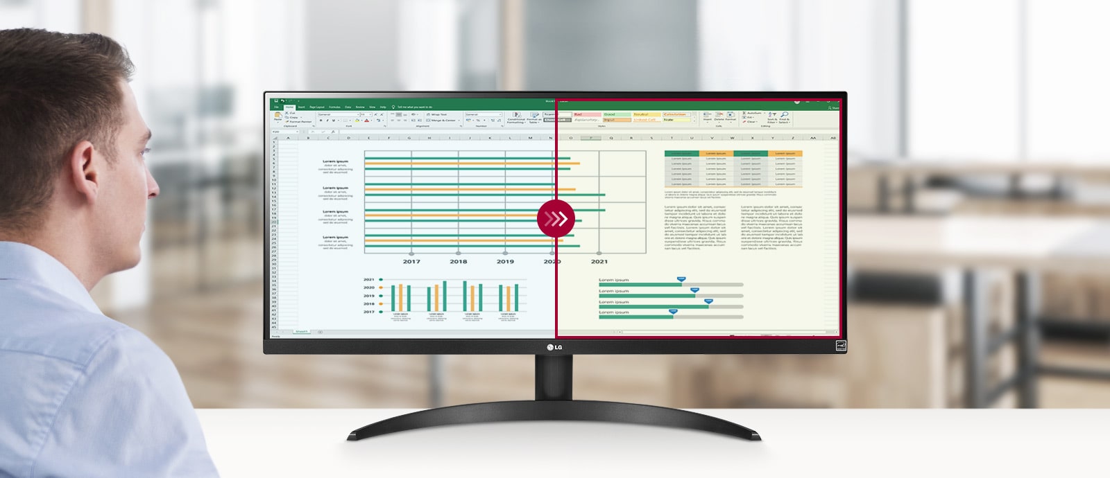 Reader Mode adjusts color temperature and luminance that helps to lessen eye fatigue and provide eye comfort while reading documents on a monitor.