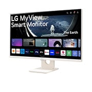 LG Monitor FHD IPS 27'' Smart Monitor con webOS AirPlay 2 ThinQ, Side view image, 27SR50F-W, thumbnail 3