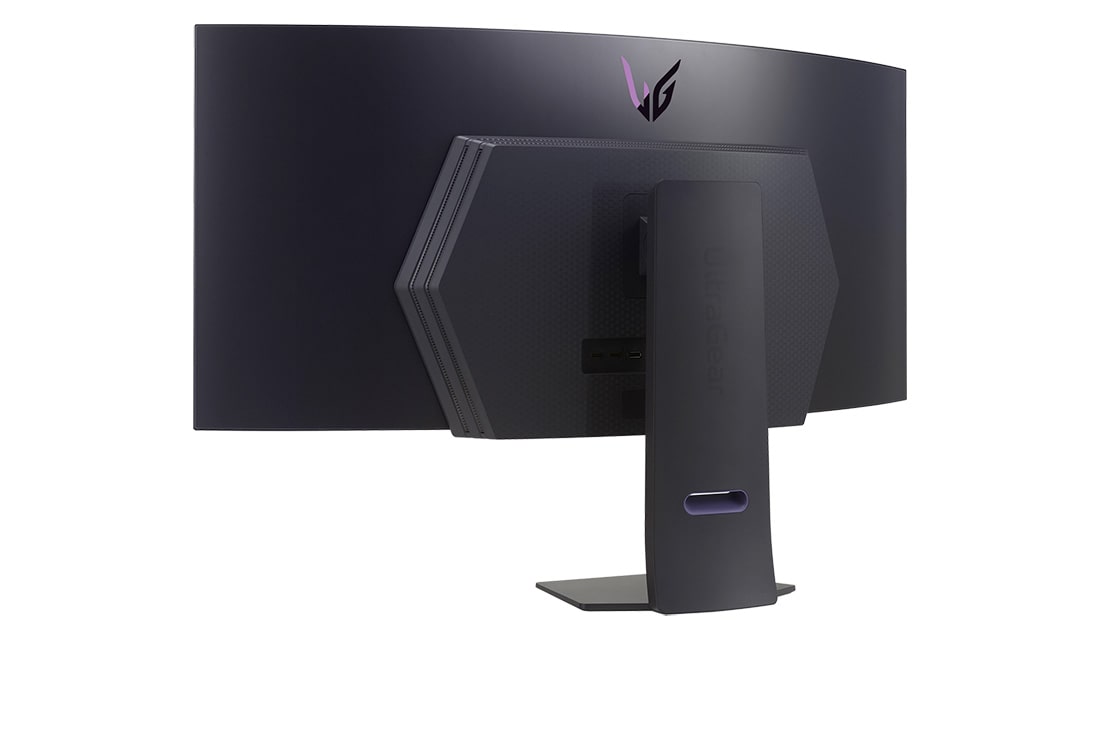 LG Monitor gaming curvo OLED UltraGear™ de 45” | 800R, DisplayHDR True Black 400, 240 Hz, 0.03 ms (GtG), Visning bagfra i perspektiv med lyset slukket, 45GS95QE-B, thumbnail 9
