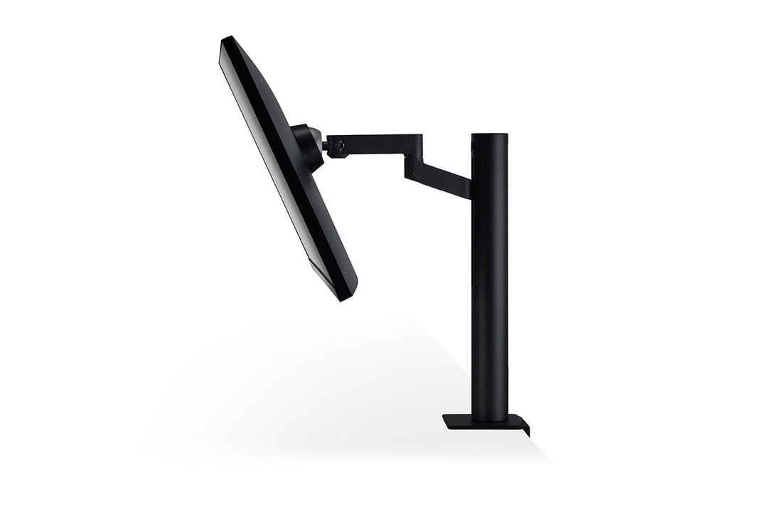 LG 31.5'' UHD 4K Ergo IPS Monitor with USB-C, side view with monitor tilted downward, 32UN880K-B, thumbnail 8