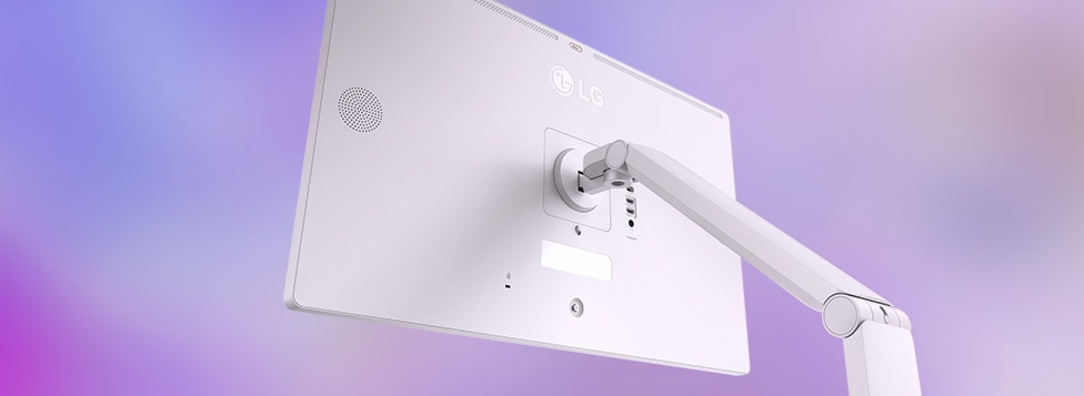 Esta imagen muestra la parte posterior de un LG Smart Monitor Swing.