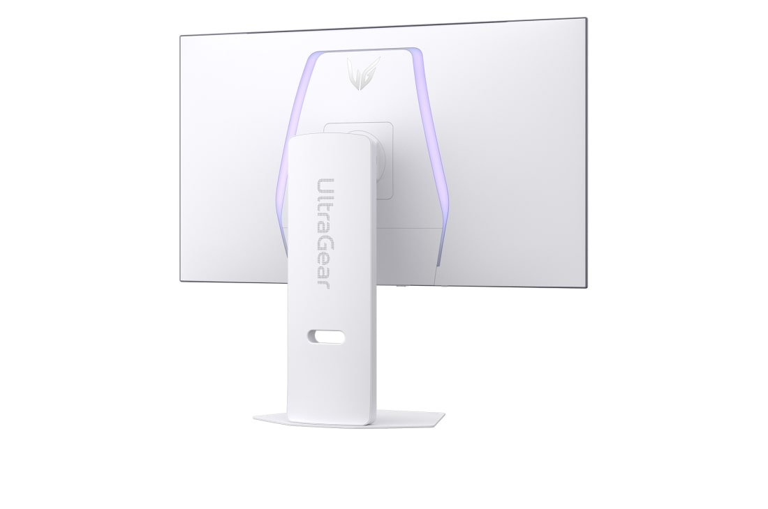 LG Monitor gaming UltraGear™ OLED 4K UHD 240Hz de 32 pulgadas | 0,03ms (GtG), compatible con G-SYNC®, FreeSync™ Premium Pro, rear perspective view, 32GS95UV-W, thumbnail 7