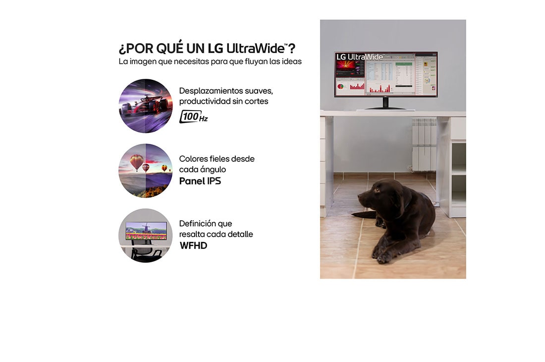 LG Monitor LG UltraWide 29'' WFHD 100Hz IPS compacto para tu espacio, Vista lateral inclinada -15°, 29U511A-B, thumbnail 2