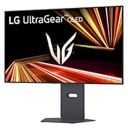 LG Monitor para juegos LG UltraGear™ GX8 OLED de 32'', 240 Hz, 4K UHD│32GX870A con modo dual, DCI-P3 98,5 % (típ.), VESA DisplayHDR™ True Black 400, 0,03 ms (GtG), DP 2.1, rear view with lights off, 32GX870A-B, thumbnail 6