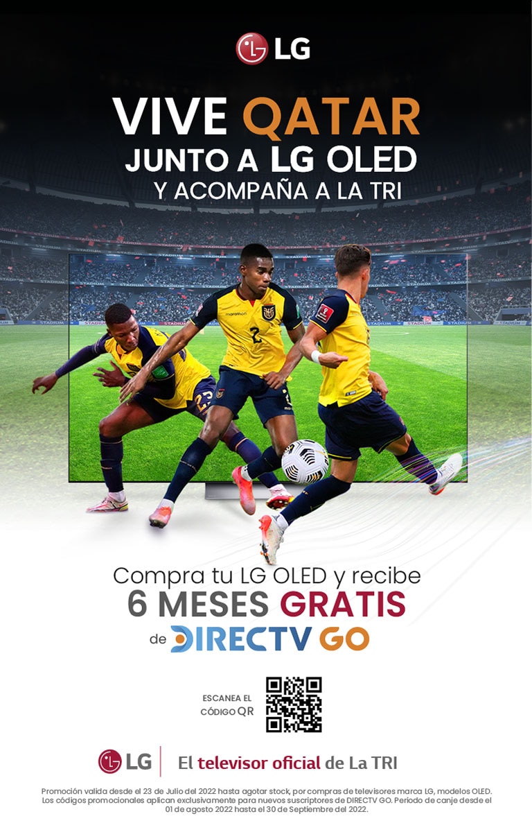 Disfruta de 6 meses gratis de DirecTV GO por la compra de un LG OLED TV