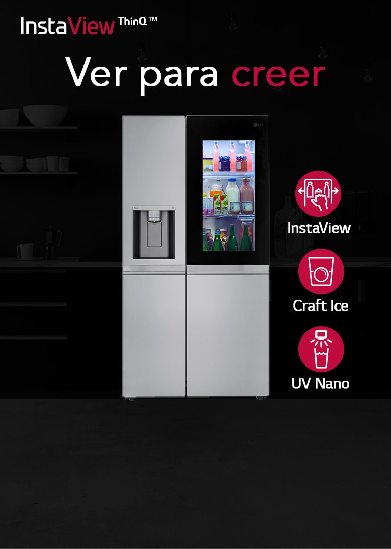 Imagen de Refrigeradora LG Instaview con el Lema Ver para Creer
