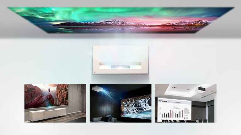 Puede simular un proyector LG en su espacio con LG Projection Calculator.