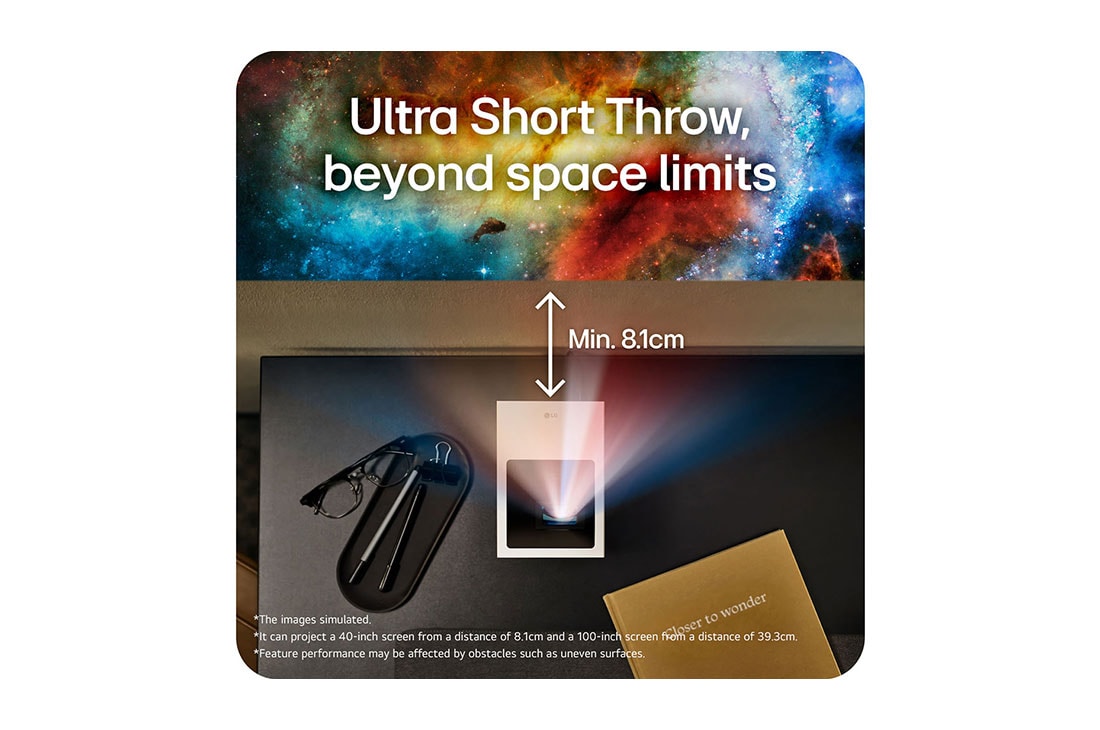 LG CineBeam S | Mini UST (Tiro Ultra corto) Proyector 4K con Dolby Atmos, ultra short throw image, PU615U, thumbnail 8