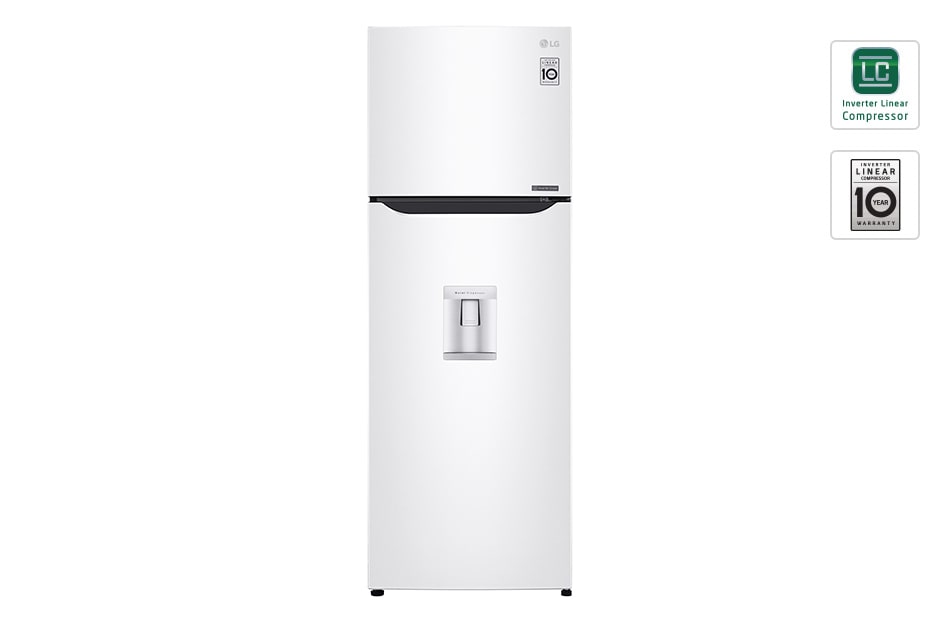 LG Refrigeradora Top Freezer de 312 litros con Inverter Linear Compressor y 10 años de garantía, Color Blanco, LT32WPW