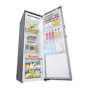LG Refrigerador 386L LINEARCooling™ en acabado de acero inoxidable, Abierto desde la izquierda con comida, LL42BGP, thumbnail 9
