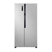 LG Refrigeradora LG Side by Side Color Platinum Silver (PCM) Capacidad Total Almacenamiento 508 Litros, Vista Frontal de la Refrigeradora LG GS51BPP, GS51BPP, thumbnail 1