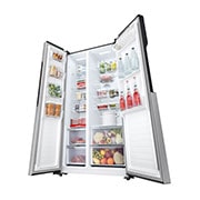 LG Refrigeradora LG Side by Side Color Platinum Silver (PCM) Capacidad Total Almacenamiento 508 Litros, Perspectiva inferior izquierda de la Refrigeradora LG GS51BPP, GS51BPP, thumbnail 11