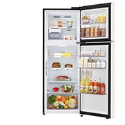 LG Refrigerador Top Freezer 374L (Net) / 410L (Gross) Smart Inverter Compressor™ LINEARCooling™ Puerta Nature Beige, VT38BPB_front open view with food stored, VT38BPB, thumbnail 2