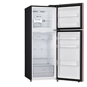 LG Refrigeradora Top Freezer 13.2pᶟ (Net) / 14 pᶟ (Gross) LG Smart Inverter Compressor™ LINEARCooling™ Puerta Clay Pink, right side door open view, VT38BPK, thumbnail 8