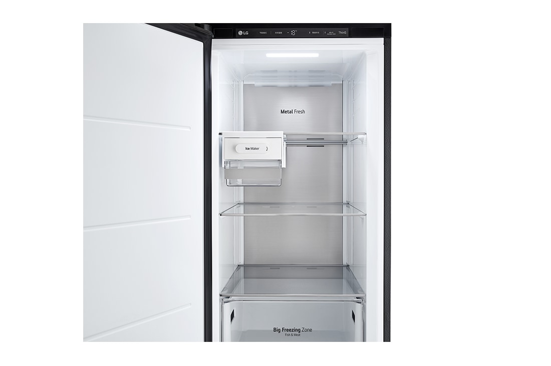 LG Congelador Objet One Door 324L (Net) / 355L (Gross) Flat Door Smart Diagnosis™ ThinQ™ color Beige, Parte frontal con comida, vc34bqb, thumbnail 3