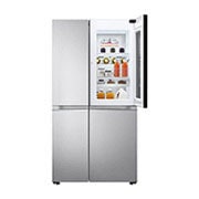 LG Refrigeradora Side by Side InstaView™ 694L Smart Inverter, ThinQ™ Color Brushed Steel, el frente abrió la vista de la comida, VS25VVNW, thumbnail 10