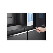 LG Refrigeradora Side By Side 23.8pᶟ (Net) / 22.4pᶟ (Gross) ThinQ™ Door-in-Door™ Craft Ice™ Negro Mate, instaview luz encendida, VS25XHWCB, thumbnail 5