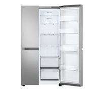 LG Refrigeradora Side By Side 679L (Gross) / 612L (Net) Smart Inverter Prime Silver, Front right door open view, VS25BJNK, thumbnail 8