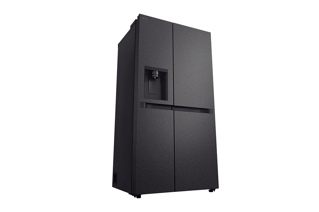 LG Refrigeradora Side by Side 621L (Net) / 684L (Gross) Smart Inverter Essence Matte Black, SIDE PERSPECTIVE VIEW, VS25LQIK, thumbnail 12