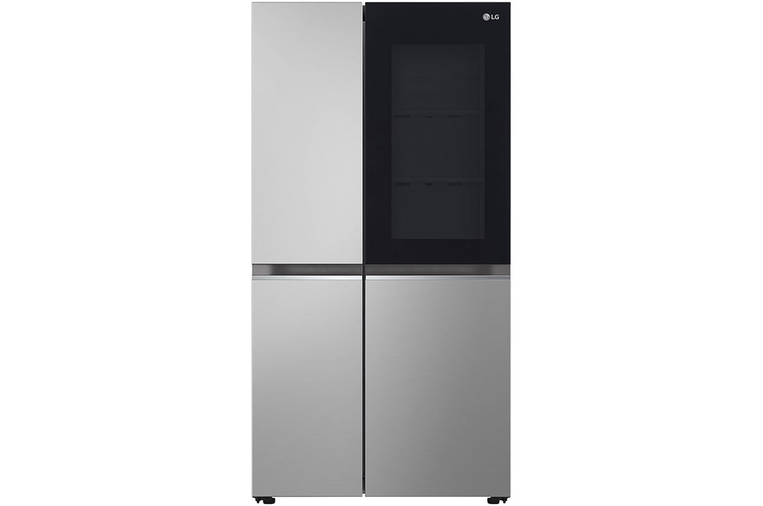 LG Refrigeradora Side by Side InstaView™ 694L Smart Inverter, ThinQ™ Color Brushed Steel, vista frontal abierta de la comida, VS25VVNW, thumbnail 2