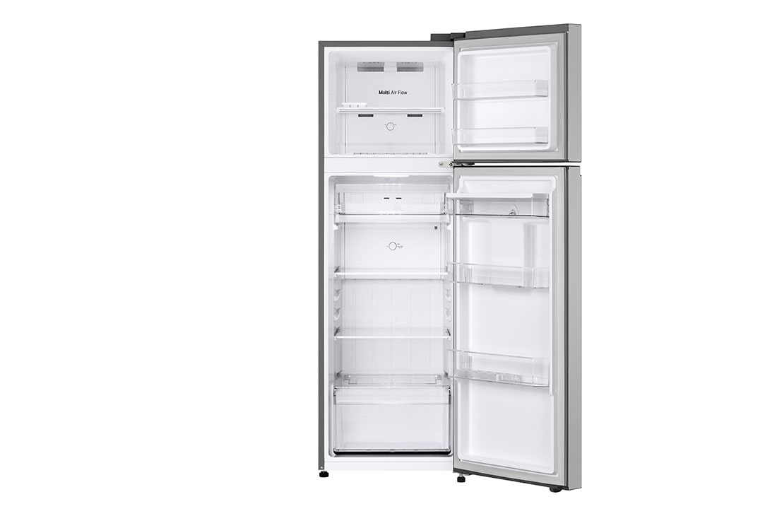 LG Refrigeradora Top Freezer 262L (Net) / 285L (Gross) LG VT29WPY Smart Linear InverterCooling™, VT38BPB_front open view with food stored, VT29WPY, thumbnail 2