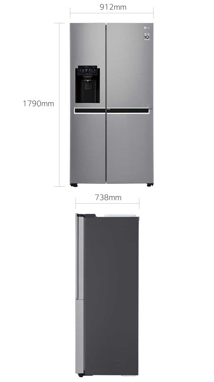 Refrigeradora Inverter DoorinDoor™ Cromada LG GS65SDP1 con 601 litros