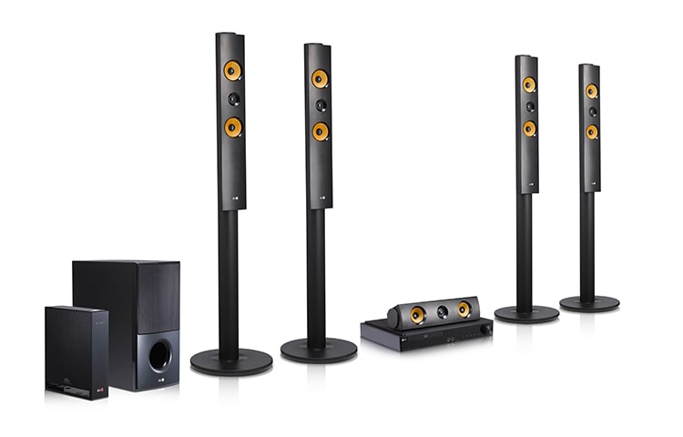 LG 5.1 HOME CINEMA CON ALTAVOCES DE FIBRA ARAMID, REPRODUCTOR 3D BLU-RAY™ DISC, INALÁMBRICO, 1200W, SMART TV, LHB755W, thumbnail 2