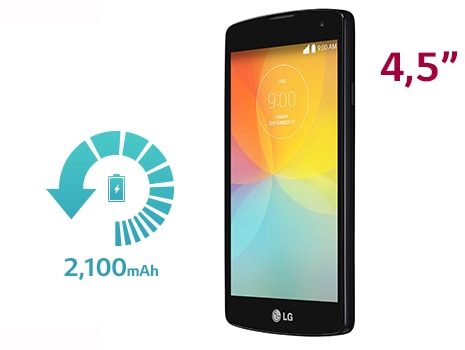 Pantalla de <span>4.5" WVGA</span> y <span>batería de 2100 MAH</span>