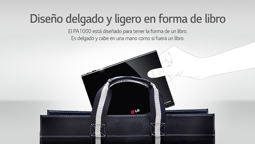 Diseño delgado y ligero en forma de libro