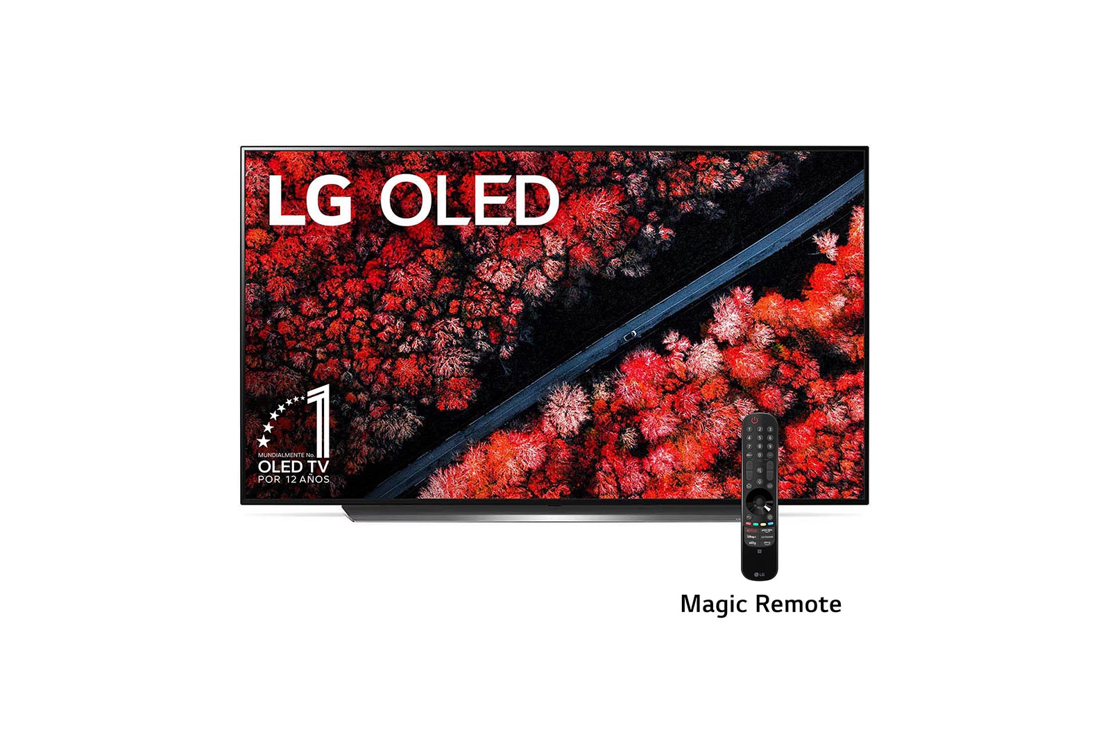 LG  OLED TV 65'' | Procesador α9 Gen 2 | ThinQ™ AI | Resolución tipo Cine 4K HDR / HFR | Dolby Vision - Atmos | Pantalla tipo Cine, front view, OLED65C9PSA