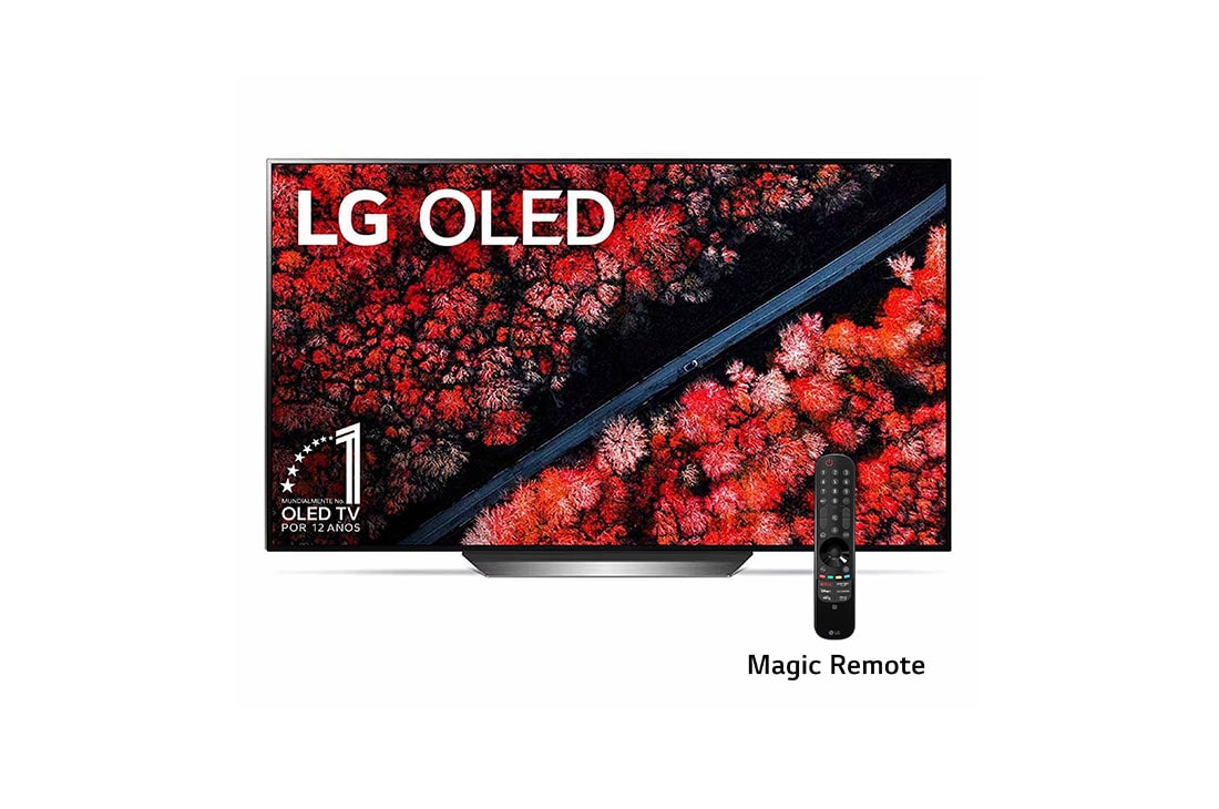 LG  OLED TV 77'' | Procesador α9 Gen 2 | ThinQ™ AI | Resolución tipo Cine 4K HDR / HFR | Dolby Vision - Atmos, front view, OLED77C9PSB