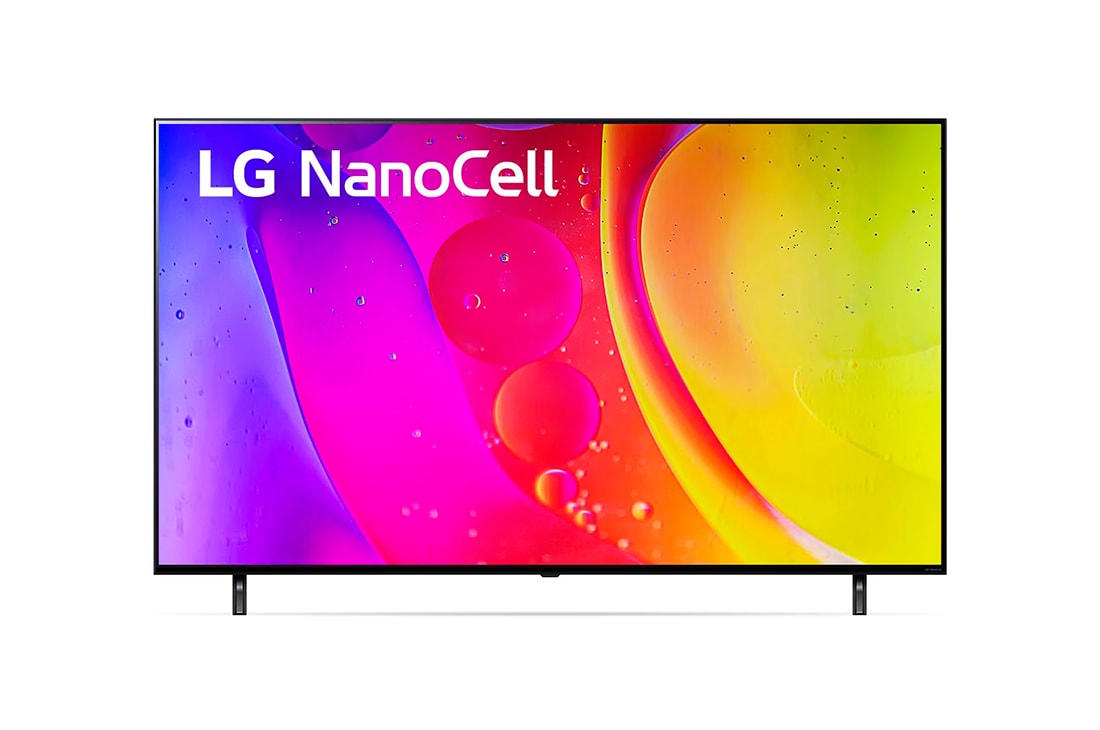 LG NanoCell TV 75'' NANO80 4K UHD SMART TV con ThinQ AI (Inteligencia Artificial), Procesador Inteligente α5 gen5, vista frontal con imagen de relleno, 75NANO80SQA, thumbnail 2