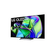 LG Pantalla LG OLED 48'' C3 4K SMART TV con ThinQ AI, Vista lateral ligeramente en ángulo hacia la izquierda., OLED48C3PSA, thumbnail 2
