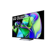 LG Pantalla LG OLED 48'' C3 4K SMART TV con ThinQ AI, Vista lateral ligeramente en ángulo hacia la izquierda., OLED48C3PSA, thumbnail 3