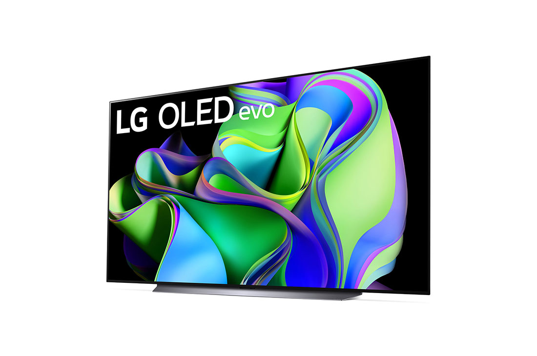 LG Pantalla LG OLED evo 83'' C3 4K SMART TV con ThinQ AI, Vista lateral ligeramente en ángulo hacia la izquierda., OLED83C3PSA, thumbnail 3