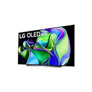 LG Pantalla LG OLED evo 83'' C3 4K SMART TV con ThinQ AI, Vista lateral ligeramente en ángulo hacia la izquierda., OLED83C3PSA, thumbnail 3