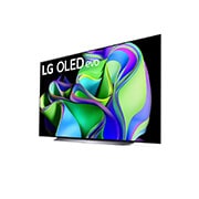 LG Pantalla LG OLED evo 83'' C3 4K SMART TV con ThinQ AI, Vista lateral ligeramente en ángulo hacia la izquierda., OLED83C3PSA, thumbnail 4