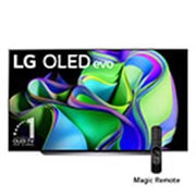 LG Pantalla LG OLED evo 83'' C3 4K SMART TV con ThinQ AI, Vista frontal con el LG OLED evo y la frase «El mejor OLED del mundo por 10 años» en la pantalla., OLED83C3PSA, thumbnail 1